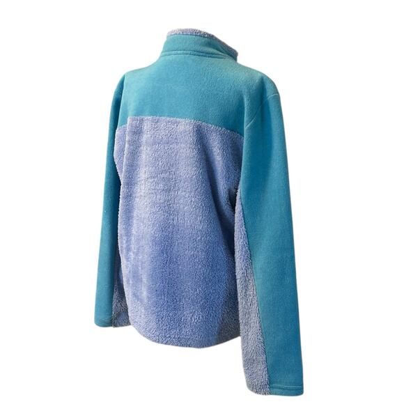 Wooly Bully Blue Fleece Womens Sz Large Full Zip Two Tone Blue Lightweight - Picture 4 of 16